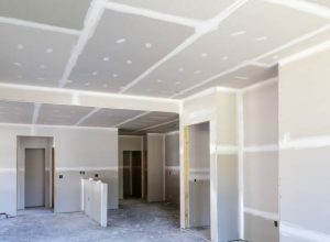 Finished Sheetrock in New Home Construction